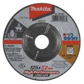 Makita csiszolótárcsa inox 125x7,2mm AZ24N Long life