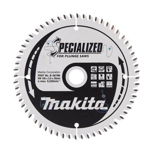 Makita merülő körfűrészlap MDF laphoz 165x20x2mm 60 fog