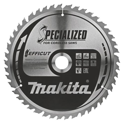 Makita EFFICUT körfűrészlap akkus géppel, fához 260x30x2,15mm 45 fog