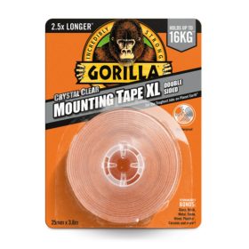   Gorilla Mounting Tape XL kristálytiszta kétoldalas ragasztószalag, 25 mm x3,8 m