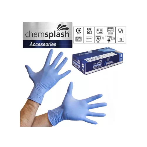 Chemsplash egyszerhasználatos púdermentes nitril kesztyű (100db) kék L