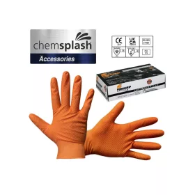   Chemsplash SumoGrip egyszerhasználatos púdermentes nitril kesztyű (50db) narancs L