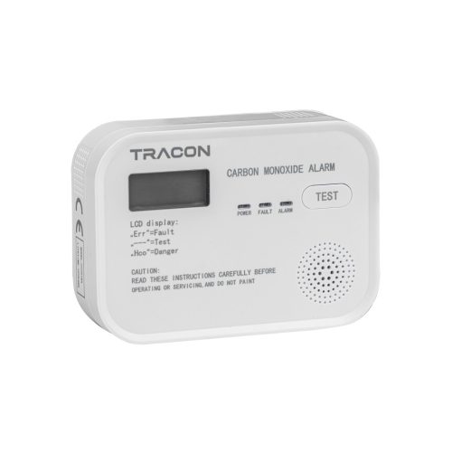 Tracon szén-monoxid (CO) érzékelő 4,5 VDC (3×1,5V AA), >85 dB