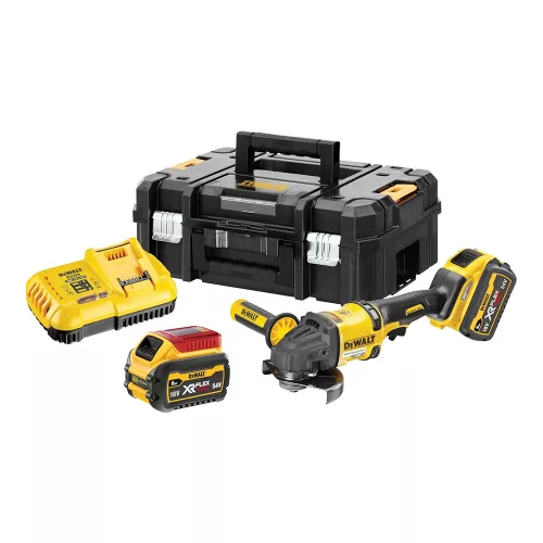 Dewalt akkus sarokcsiszoló DCG418NT-XJ XR FlexVolt 54V 2x6,0 Ah. TSTAK kofferben
