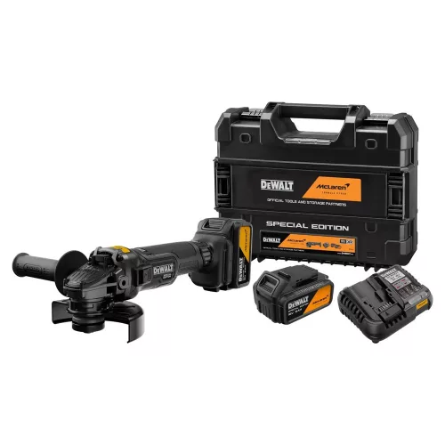 Dewalt x McLaren akkus sarokcsiszoló DCG45MP2T-QW 18V 2x5,0 Ah, TSTAK kofferben