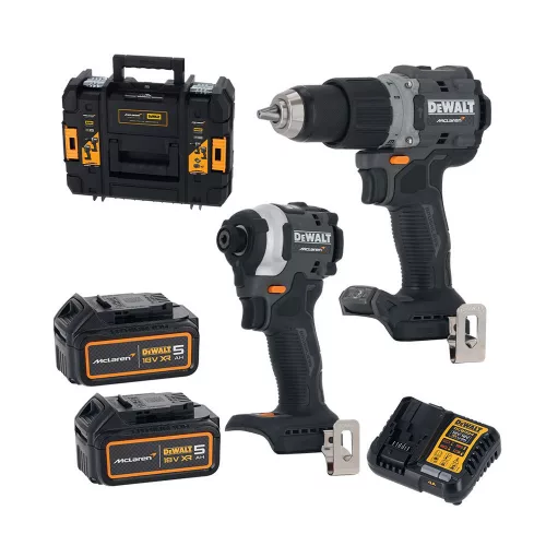 Dewalt x McLaren akkus gépszett DCK200MP2T-QW (DCD85M + DCF85M) 18V 2x5,0 Ah, TSTAK kofferben