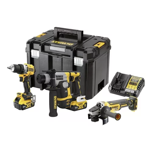Dewalt akkus gépszett DCK355P2T-QW 18V (DCH172 + DCG405 + DCD800) 2x5,0 Ah, TSTAK kofferben