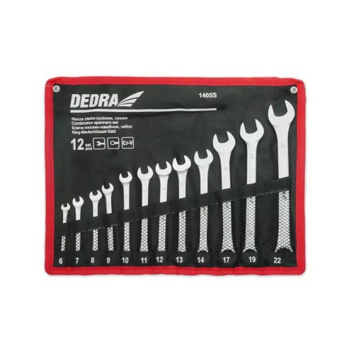 Dedra csillag-villáskulcs készlet, 6 - 22 mm, 12db, CrV, PVC tartóban