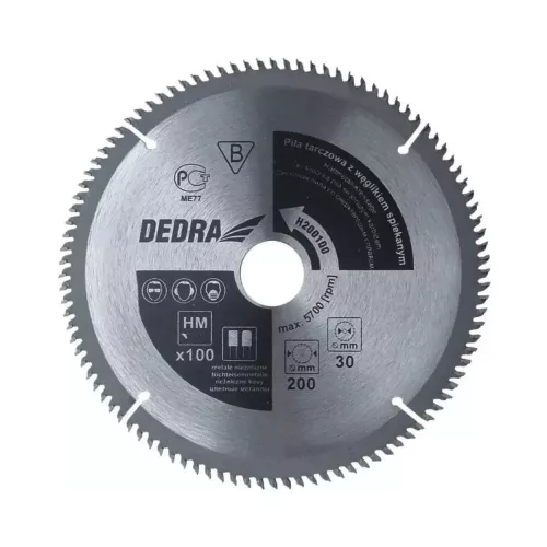 Dedra karbidlapkás körfűrészlap színesfémhez 205x100x31