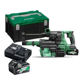   Hikoki akkus fúró-vésőkalapács DH3628DA-WEZ 36V 2x2.5Ah Multivolt, porelszívó adapter, HITBOX