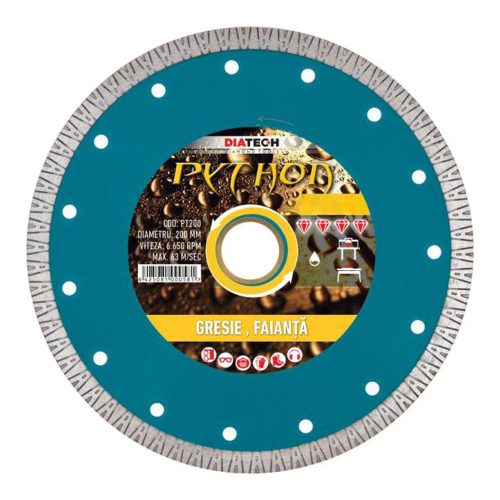 Diatech Python turbó gyémánt vágótárcsa greslap, gránitlap, kerámia 300x30/25,4x10mm