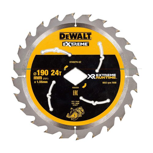 Dewalt körfűrészlap XR 190mm, 24T, Diamond Bore