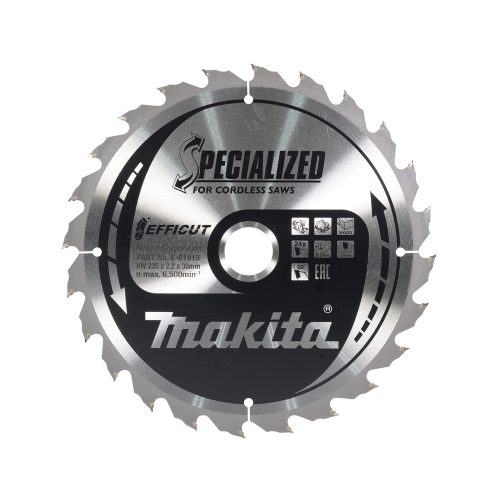 Makita EFFICUT körfűrészlap akkus géppel, fához 235x30x2,2mm 24 fog