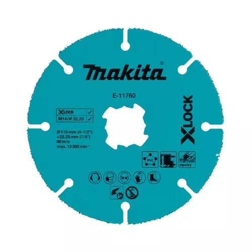 Makita 115 mm-es X-LOCK karbidszemes tárcsa PVC, EPOXY