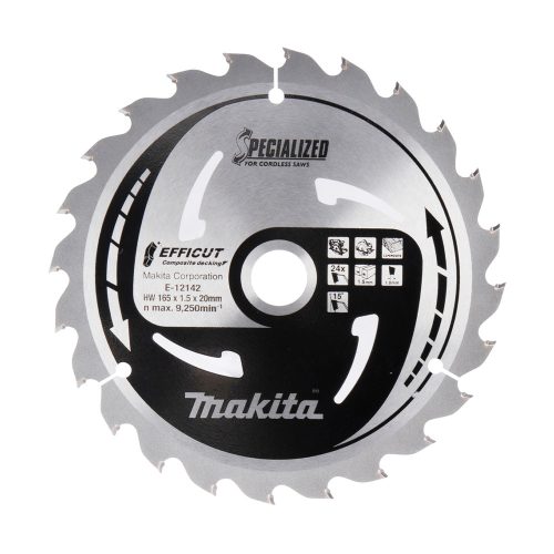 Makita EFFICUT merülő körfűrészlap 165x20mm Z24 KOMPOZIT
