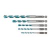 Makita 1/4" befogású TCT multi anyag fúró készlet 4x75,5x85,6x100,8x120,10x150 mm
