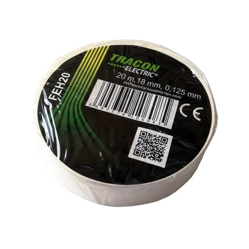 Szigetelőszalag, fehér színű, 20m/18mm