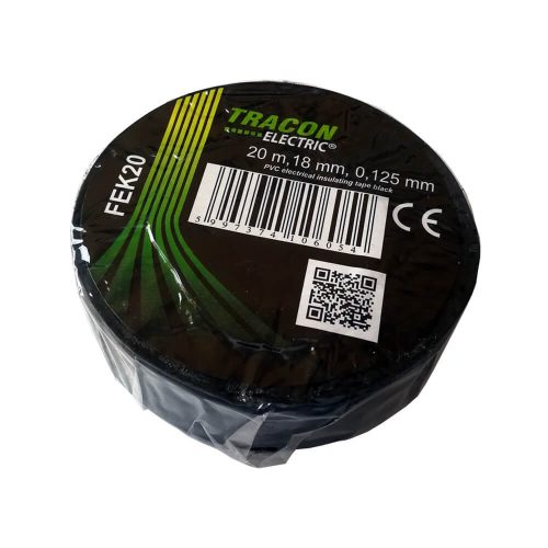 Szigetelőszalag, fekete színű, 20m/18mm