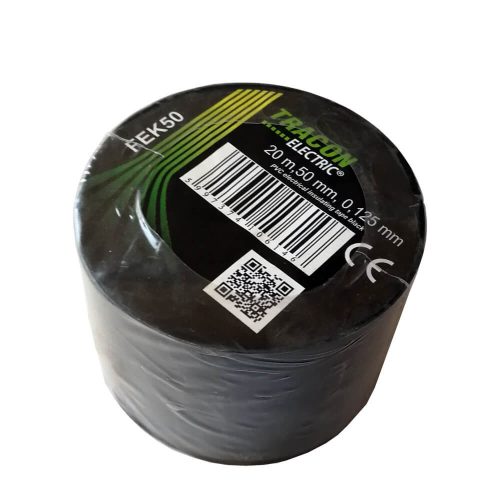 Szigetelőszalag, fekete színű, 20m/50mm