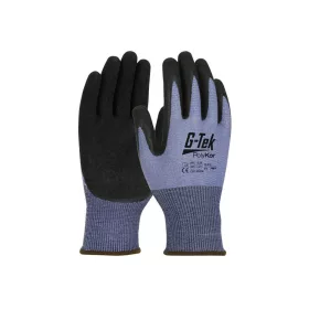   G-TEK 3RX újrahasznosított poliészter/spandex, PU tenyérmártott munkavédelmi kesztyű kék/fekete 06/XS