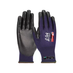   G-TEK PosiGrip MAX 18G kötött, HPPE/nylon/spandex, PosiGripMax tenyérmártott munkavédelmi kesztyű fekete/lila 09/L