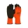 G-TEK Hi-Vis kötött, akril frottír, latexmártott munkavédelmi kesztyű narancs/fekete 07/S