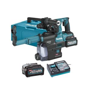  Makita akkus SDS-Plus fúró-vésőkalapács porelszívóval HR001GM204 40Vmax 2x4,0Ah
