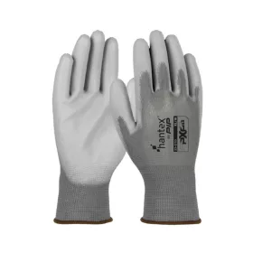   HANTEX PXP-G kötött poliészter, PU tenyérmártott munkavédelmi kesztyű szürke 10/XL