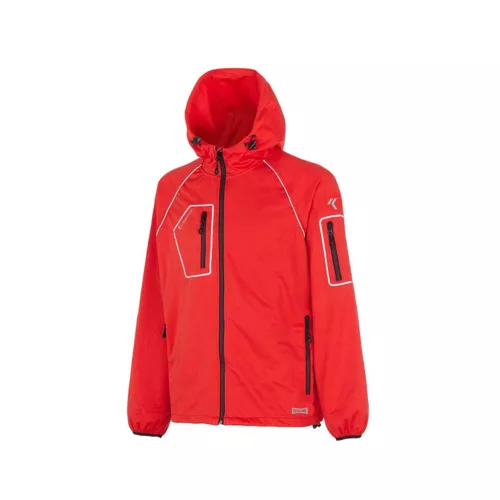 ISSALINE TINY – Vékony softshell dzseki kapucnival, dobozban piros S