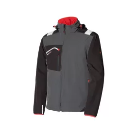   ISSALINE Posh softshell lélegző kabát vízálló cipzárral antracit/fekete 5XL