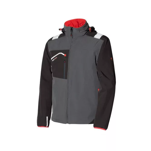 ISSALINE Posh softshell lélegző kabát vízálló cipzárral antracit/fekete 5XL