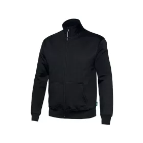 ISSALINE Pelmo cipzáros pulóver fekete/szürke 3XL