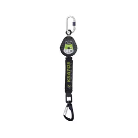   Kratos visszahúzható zuhanásgátló műanyag házban + karabiner - 2m fekete/sárga