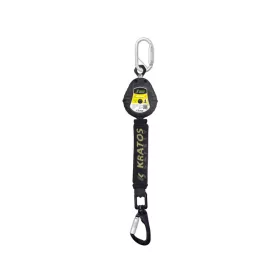   Kratos visszahúzható zuhanásgátló műanyag házban + karabiner - 1,8m fekete/zöld