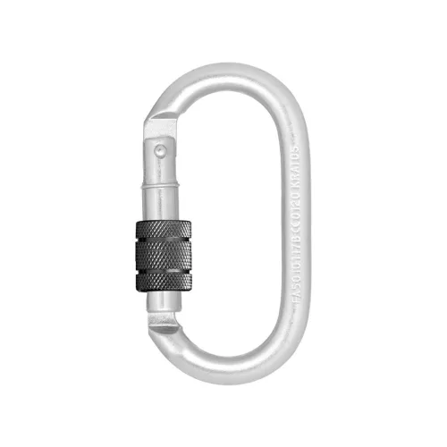 Kratos csavarosan zárható (keylock) acél karabiner, 15mm nyitótávolsággal fém