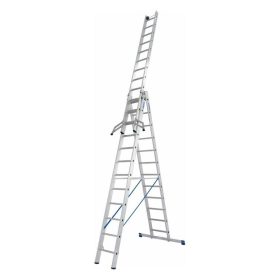   Krause Stabilo létrafokos sokcélú létra, háromtagú, fali vezetőgörgőkkel 3x12 fokos