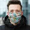 2 rétegű pamut szájmaszk, többször hordható, flamingó mintás