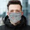2 rétegű pamut szájmaszk, többször hordható, táncoló flamingó mintás