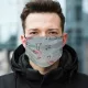 2 rétegű pamut szájmaszk, többször hordható, táncoló flamingó mintás