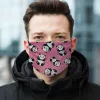 2 rétegű pamut szájmaszk, többször hordható, panda mintás