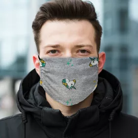   2 rétegű pamut szájmaszk, többször hordható, unikornis mintás