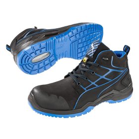   Puma Krypton Blue Mid S3 ESD SRC Védőbakancs Fekete/Kék - 42