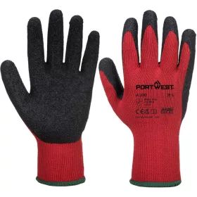 Portwest A100 Latex mártott kesztyű Piros/Fekete - XXL
