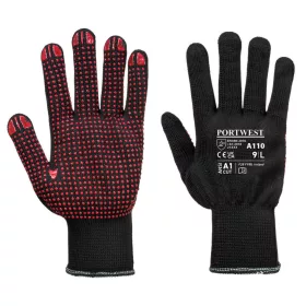 Portwest A110 Nylon PVC pontozott kesztyű Fekete - XL