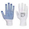Portwest A110 Nylon PVC pontozott kesztyű Fehér/Kék - XS