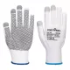Portwest A118 Grip 13 PVC pöttyös érintőképernyős kesztyű (12 pár) Fehér/Szürke - XS