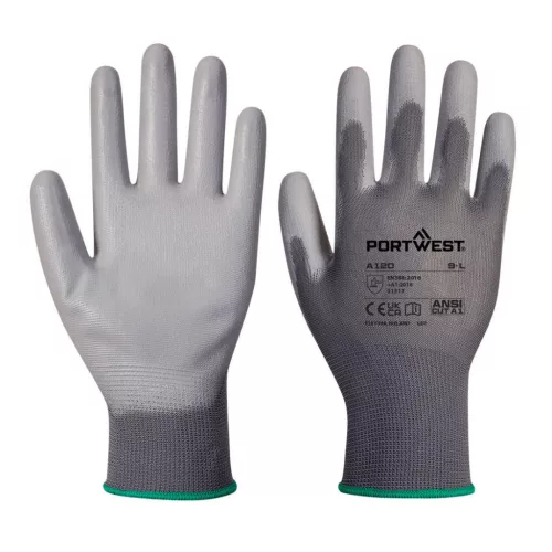 Portwest A120 PU tenyérmártott kesztyű Szürke - L
