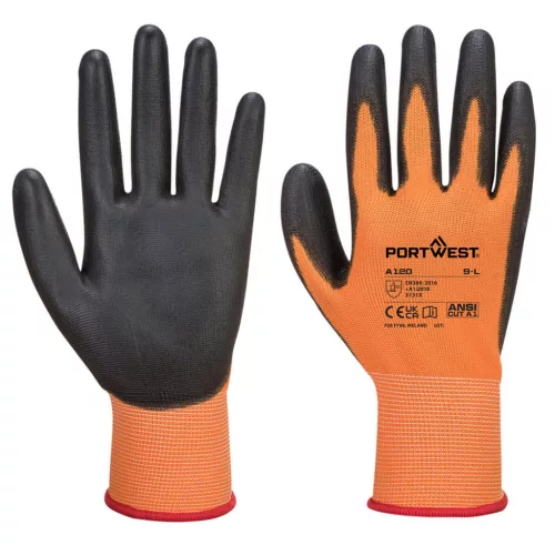 Portwest A120 PU tenyérmártott kesztyű Narancs/Fekete - S