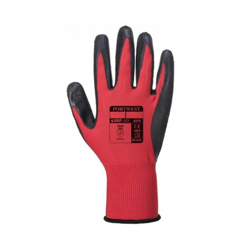 Portwest flex grip latex glove fekete/piros 9/l