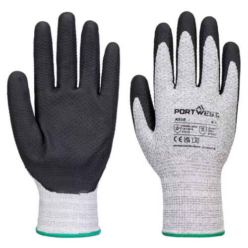 Portwest A312 Grip 13 Diamind Knit kesztyű (12 pár) Szürke/Fekete - L